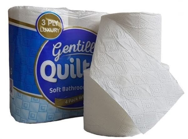 Quilted 3 Ply Luxury Soft Toilet Roll x4